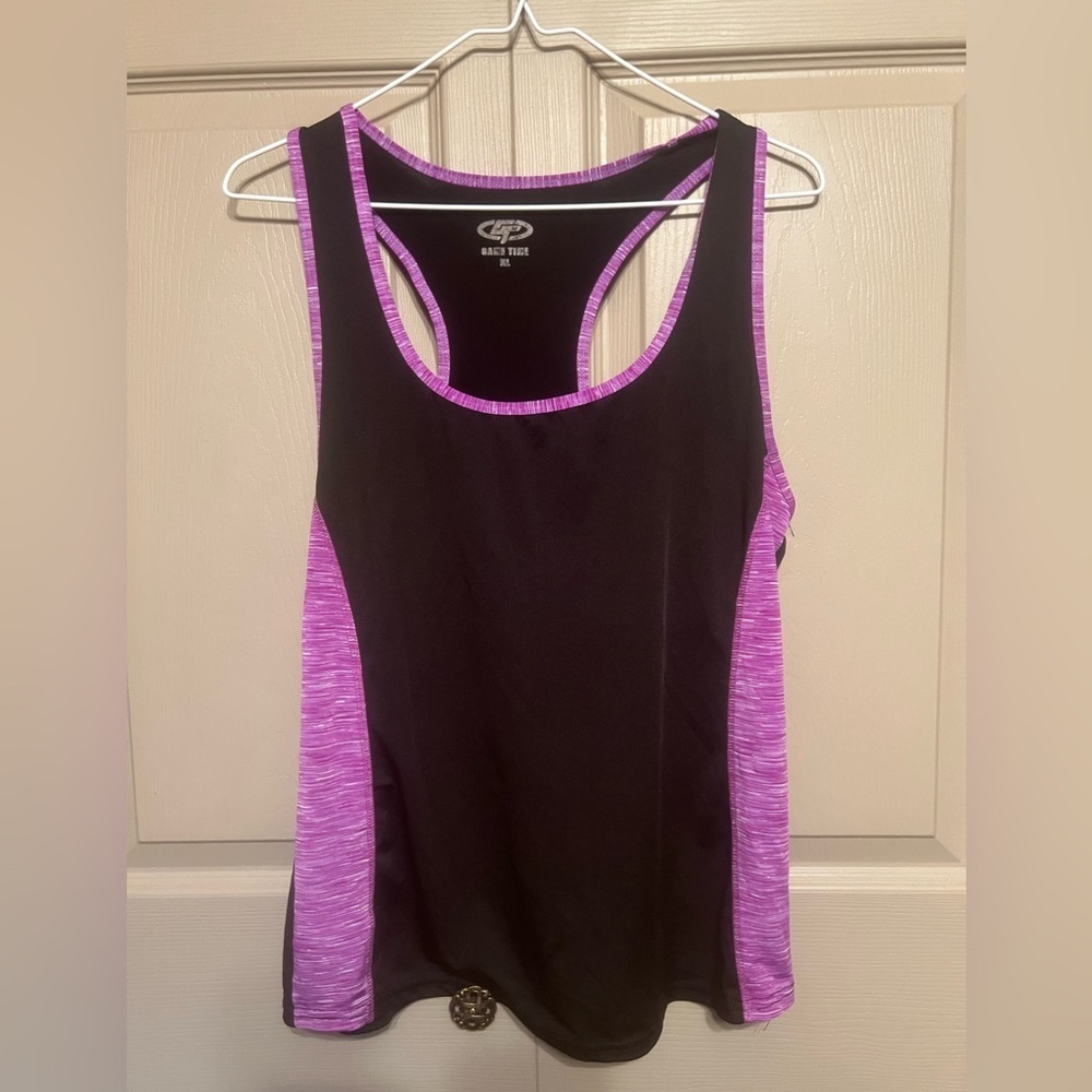Game Time Black and Purple Sleeveless Tank Top